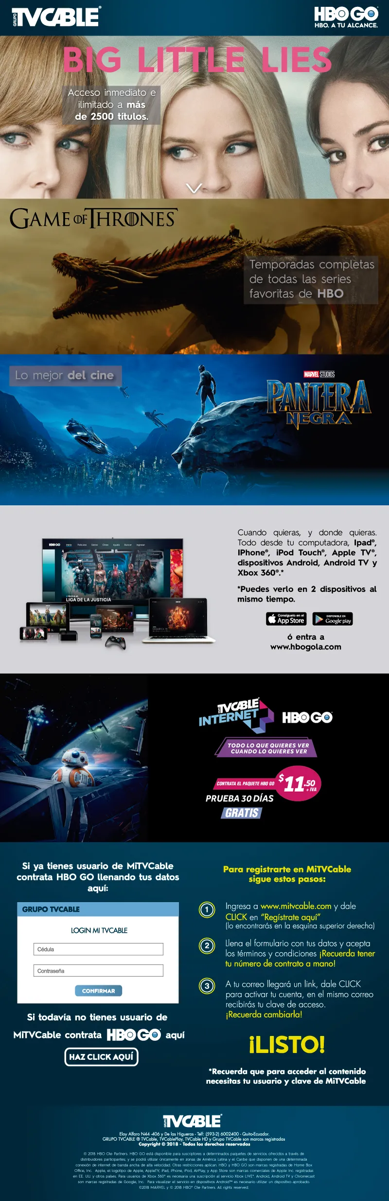 HBO Streaming Service Landing Page