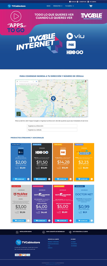 TVCable Store Homepage